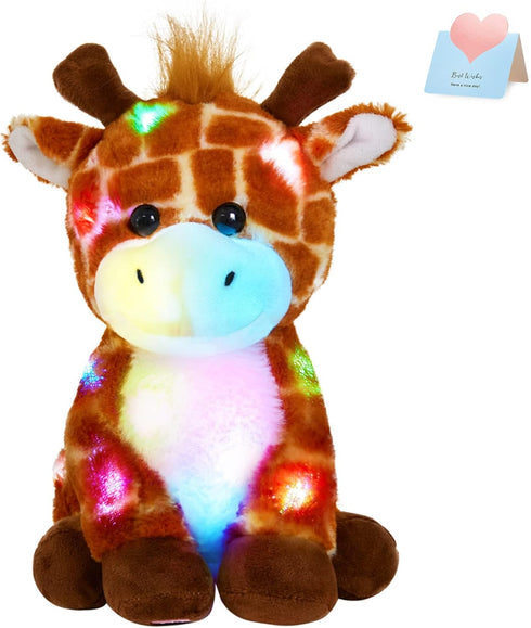 Glow Guards 12'' Light up Giraffe Stuffed Animal, Soft Plush Toy with LED Night Lights