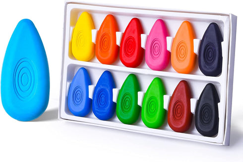 Four Candies Crayons for Kids 12 Colors, Non Toxic Washable Crayons for