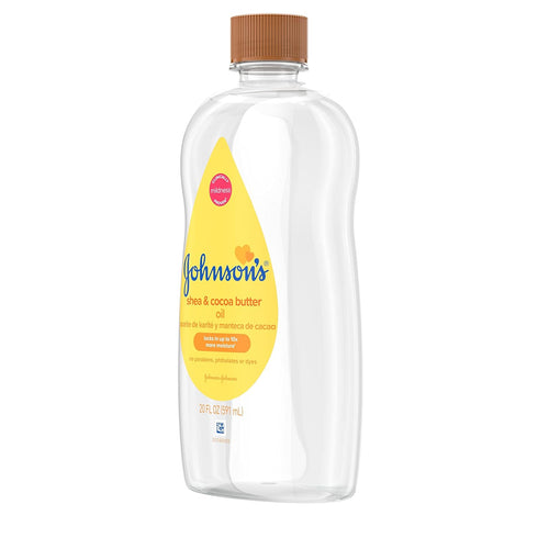 Johnson's Baby Oil, 20 fl. oz - Mineral Oil Enriched with Shea & Cocoa Butter for Moisture Retention