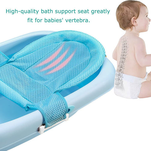 Baby Bath Tub Portable Non-slip Mesh Bathtub, Newborn Infants Toddlers Spine Protection Pad, Folding Bath Mat for Boys