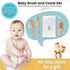 Set Premium Baby Hair Brush Natural Goat Hair & Bamboo Bristle Brushes, Beechwood Comb, Cotton Pouch Gentle Scalp Care