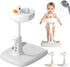 VEAREAR Foldable Baby Bathtub with Shower Rack, Anti-Slip Base Portable Toddler Bath Stand