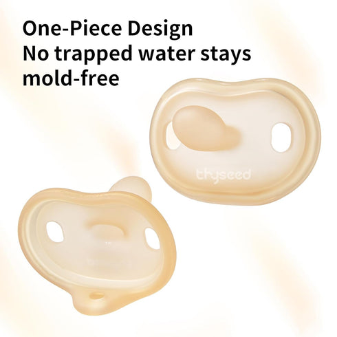 0-6 2 Pack Thyseed Newborn Silicone Pacifier, Ultra-Light One-Piece, Sensitive-Skin Shield, for Breastfed Babies