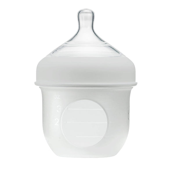 Boon Nursh Reusable Silicone Baby Bottle with Collapsible Silicone Pouch Design -
