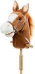 HollyHOME Handcrafted Stick Horse Plush - 36 Inches Dark Brown with Real Pony Sounds for Kids Toddlers