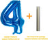 32 Inch Blue Number 4 Balloons, Foil Balloon for Birthday Party Decoration Supplies