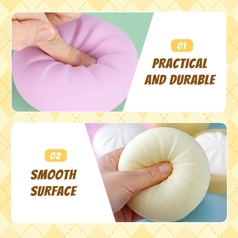 YAGUAN 4 PCS Big Glitter Dumpling,Dumpling Squishy, Rainbow Dumplings, Cute Anxiety Relief Fidget, Soft Squeeze