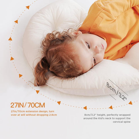 34x27 inches 100% Choc chick Curve Long Toddler Kids Body Pillow for Sleeping, Moon Shape Soft Child Hug Pillow