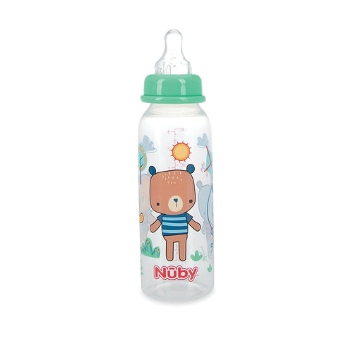 8 1 Pack 1 Nuby Standard Neck Tinted Bottle, Ounce, of Bottle, Colors/Patterns May Vary