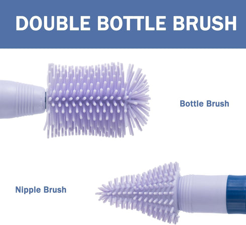 6-in-1 8 OZ, Travel Bottle Brush, Portable Travel Bottle Cleaner Kit with Small Bottle Brush Built in Drying Rack