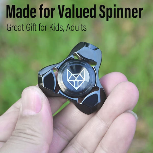 FREELOVE Metal Fidget Spinner for Adults, Stainless Steel Heavy Spinning Toys, Small Mini Fox Hand Gyro, Bearing