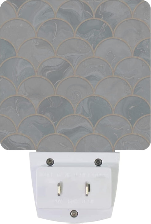 Smoaffly Mermaid Fish Scales Marble Night Light Plug-in LED Nightlights Auto Sensor Night Lamp Dusk-to-Dawn Lamp Home