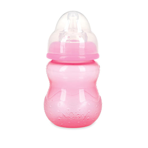 (3-Pack) 8 Oz 0+ Nuby Wide Neck Non-Drip Bottle - Baby Bottles with Anti-Colic Vari-Flo Valve - - Months - Aqua, Pink