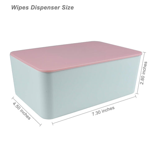 Diaper Wipes Dispenser, Tissue Storage Box Case with Lid for Home, Office, Cars - Pink