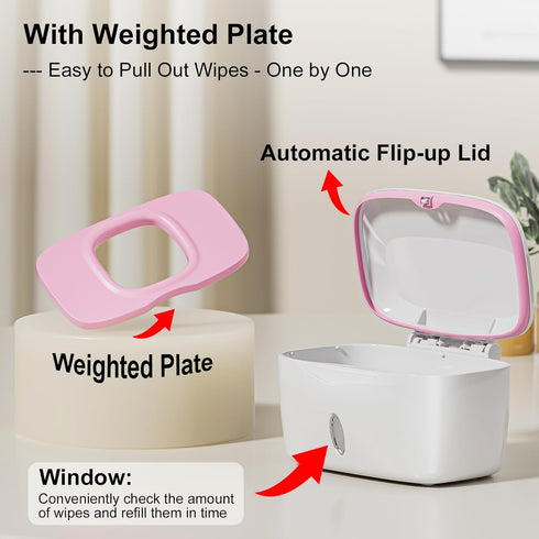 X2 Wipes Dispenser with Weighted Plate, PRO, Seposeve Perfect Pull Baby Wipe Holder, Refillable Wipe Container, Keeps