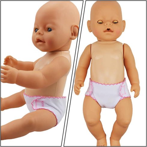 Toyvian 6pcs Doll Diapers, Baby Doll Diaper Bag & Accessories, Reusable DIY Doll Underwear