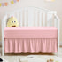 Horbaunal 2 Pack Set Crib Skirt & Crib Bed Sheet, Pink Crib