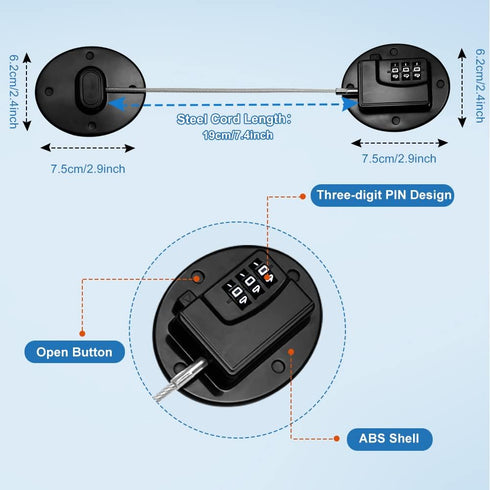 AOSITE Refrigerator Lock, Combination Black Combo Locks for Adults, 2 Pcs Child Safe