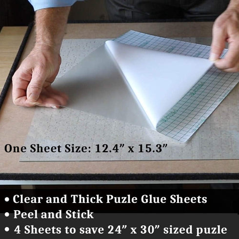 Preserve 2 x 1000 Piece Puzzle - Clear Glue Sheets for Jigsaw Puzzle Saver, Peel and Stick Adhesive