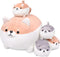 Shiba Inu Plush, 5 PCS Shiba Inu Stuffed Animal Family, 16" Corgi