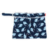Damero 3Pcs Wet Dry Bag with 2 Zippered Pockets for Cloth Diaper, Swimsuit, Travel, Water-resistant (Whale)