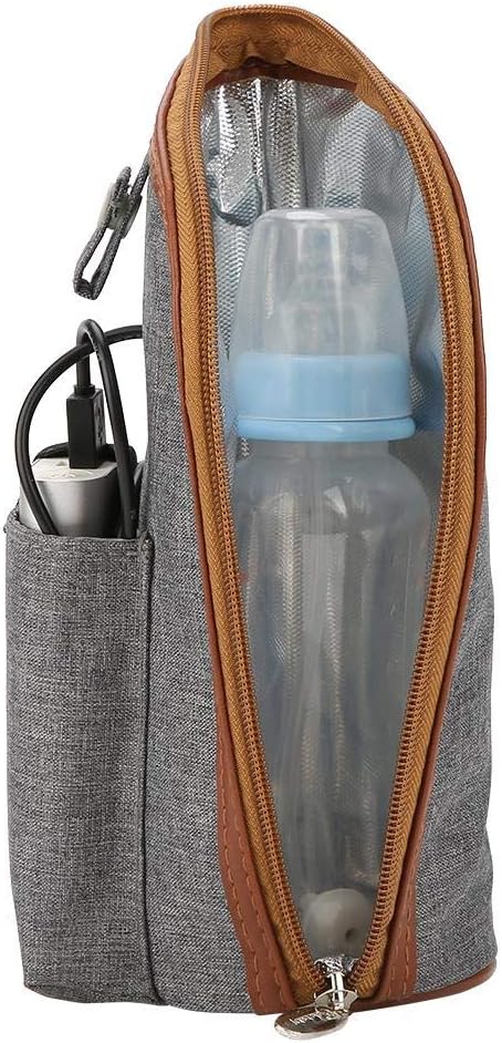 wosume Milk Heater, USB Heating Bag Bottle Heated Cover, Car Milk Heater Milk Warmer, Foldable for Travel for Baby