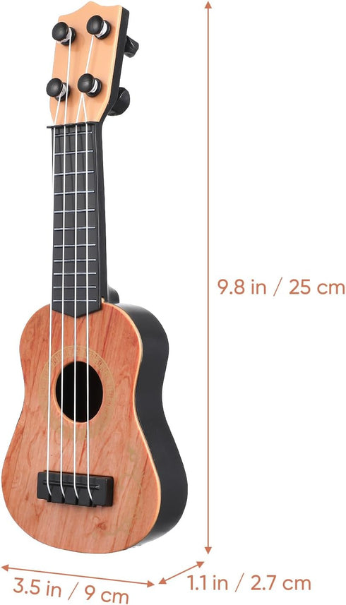 Toddmomy Kids Ukulele Toys - Plastic Ukulele Guitar Musical Instrument for Beginners, Light Brown