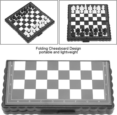 Mini Travel Chess Sets for Kids, Magnetic Chess, Portable Plastic Folding Chessboard for Family Activities