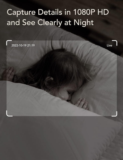 nooie 1080P 2.4G Baby Monitor with Crying Detection, Camera and Audio Night Vision Motion and Sound Detection WiFi Home