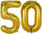 40inch Gold Foil 50 Helium Jumbo Digital Number Balloons, 50th Birthday Decoration for Women or Men