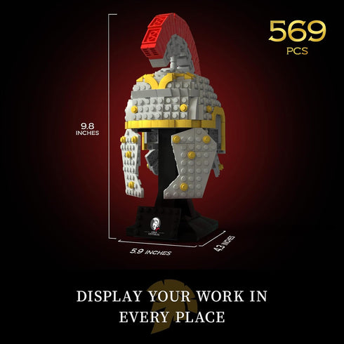 Set, (596PCS) Givenni Roman Centurion Helmet Building Build and Display, Collectible Roma Home Dcor, Gift Idea