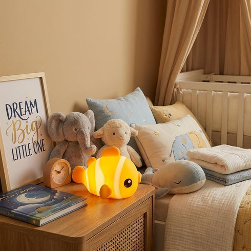 3-Level Cute Clownfish Night Light - Silicone Pat Pat Lamp with Brightness Adjustment, Timer Function, Rechargeable