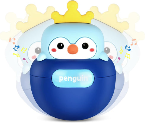 Yaozyety Baby Penguin Wobble Toys, Infant Roly-Poly Tumbler Musical Wobbler, Babies Sensory Development