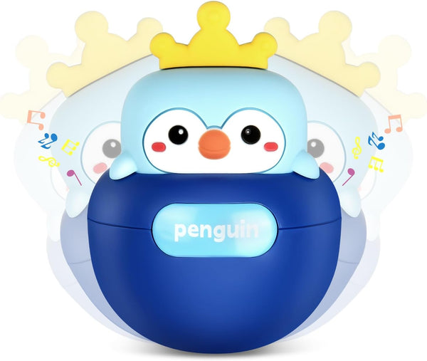 Yaozyety Baby Penguin Wobble Toys, Infant Roly-Poly Tumbler Musical Wobbler, Babies Sensory Development