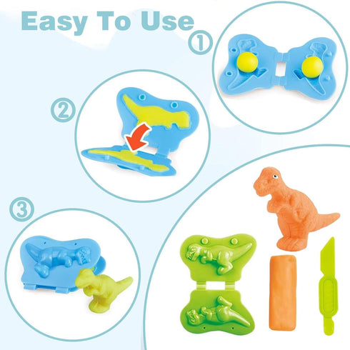 Yiklucg 18 Set 15 3-4-8 Unleash Creativity with Unique Dino and Animal Molds Dough Toys Dough Accessories Whit .Ideal