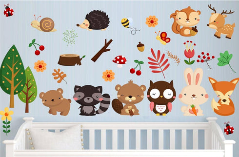 DEKOSH Kids Wild Safari Animal Wall Stickers for Nursery Decoration, Jungle Theme Peel & Stick Decals