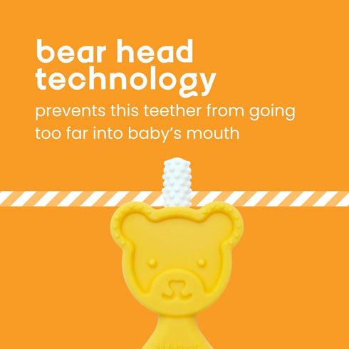 oogiebear 360° Teether, Safe Teething Toys for Babies 3 Months and Older, Soft Bristle Teddy Bear Silicone Teether,