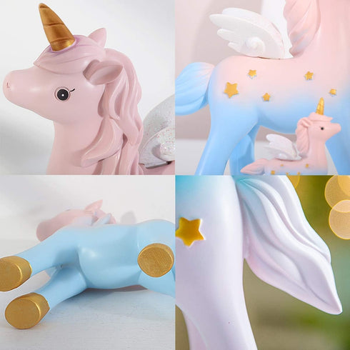 MOVINPE Unicorn Cake Topper, Magic Unicorns Sculpture, Birthday Decoration for Girl Kid Women Party