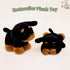 Cute Black Rottweiler Plush Toy - Small Stuffed Animal for Kids