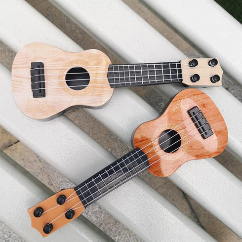 Kisangel 1pc Wooden Kids Ukulele Toy, Toddler Guitar Classical Instrument for Preschool Children, Beige