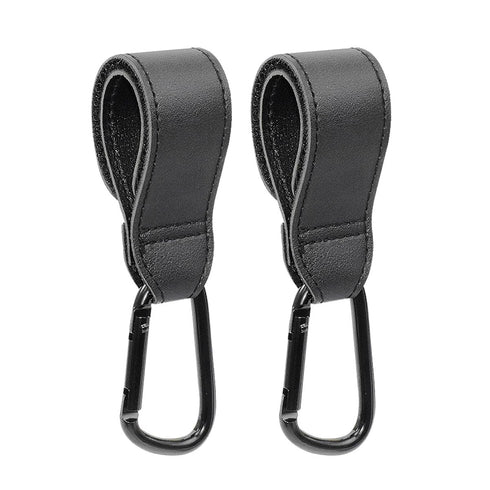 ZAAWUUT Stroller Hooks,Leather Strap Hook for Hanging Diaper Bag,2-Pack Universal Hooks for Pram,Wheelchair,Car,Shopping