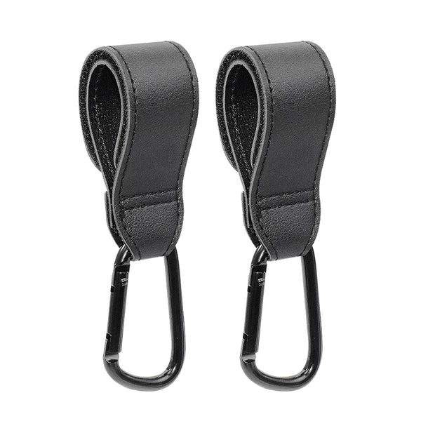 ZAAWUUT Stroller Hooks,Leather Strap Hook for Hanging Diaper Bag,2-Pack Universal Hooks for Pram,Wheelchair,Car,Shopping