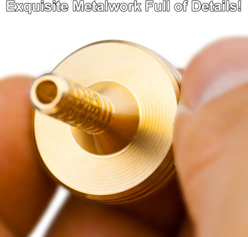 Settles DST-827 DjuiinoStar Premium Brass Spinning Top: Deeply Engraved Long Grip, Long Spin Time, Down Quickly