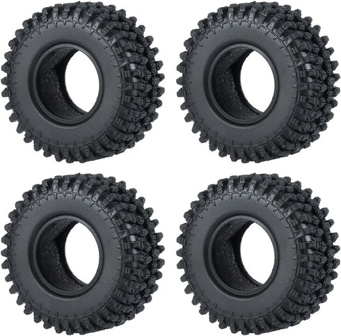 4PCS 1.0" Crawler Tires Rubber Wheel Tires for 1/24 Axial SCX24 90081 AXI00001 AXI00002 AXI00005 AXI00006 RC Crawler Car (54mm)