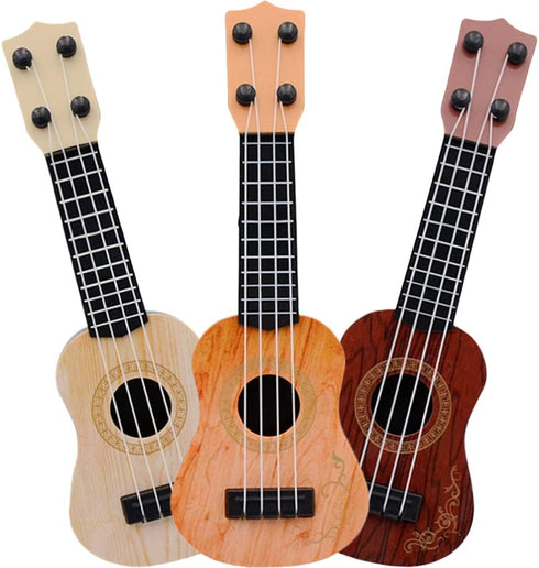 Zerodeko 3 PCS Classical Ukulele Instrument - Kids Toy Toddler Guitar with 4 Nylon Strings, Educational Musical Toy for