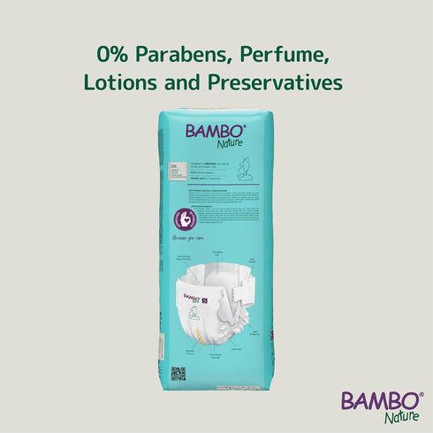 5 (44 Count) Bambo Nature Hypoallergenic Baby Diapers, Eco-Labeled Diapers, Enhanced Leakage Protection, Totally
