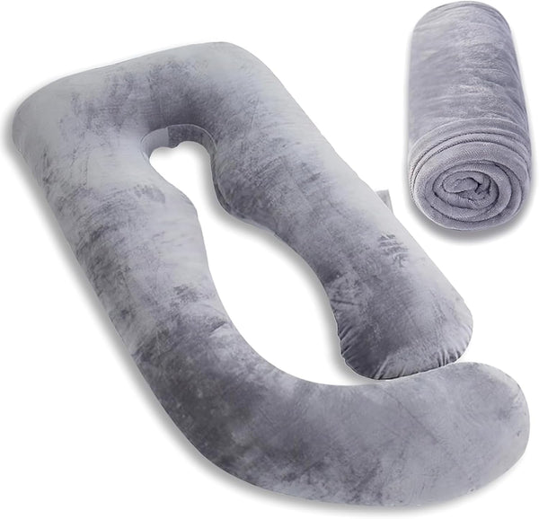 MOON PINE Pregnancy Pillow Cover, U Shaped Body PillowCover Only, Breathable Velour