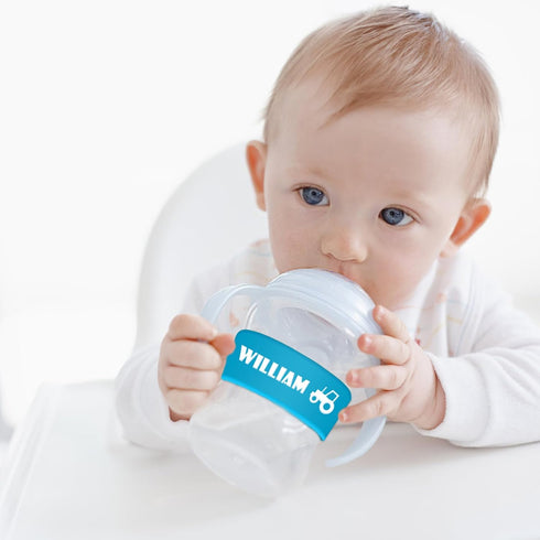 Yibanda 1PCS Personalized Baby Bottle Labels for Daycare Custom Water Bottle Name Bands Customized Engraved Reusable
