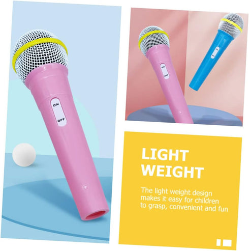 2pcs Microphone Model, Kid Cosplay Play Microphone, Simulation Microphone Party Favors Photo Prop Toy