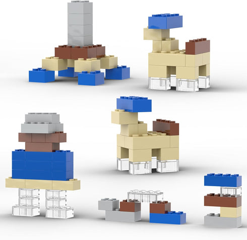 300 Pcs Classic Building Bricks, Light Gray Bulk Bricks, Creative Building Block Toys Compatible with Major Brands for